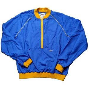 VTG TRU WEST Men Size XL Blue 1/2 Zip Pullover Track Windbreaker Made In USA
